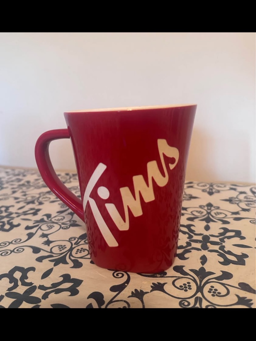 2013 Tim Hortons Limited Edition #013 Tims Red Ceramic Mug with Script Logo